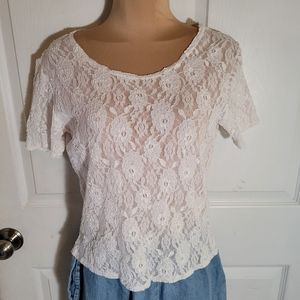 white lace tee